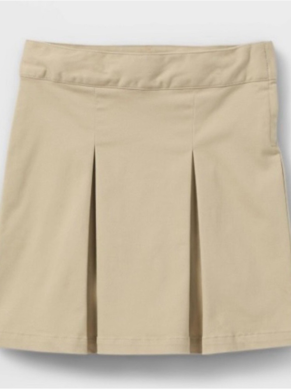 Cat & Jack Girls' Pleated Twill Uniform Skort adjustable waist Khaki Size 8 new